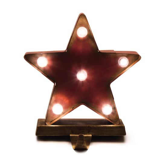 Glitzhome® 7.5" Marquee LED Star Stocking Holder | 4.92" x 3.54" x 7.48" | Michaels®